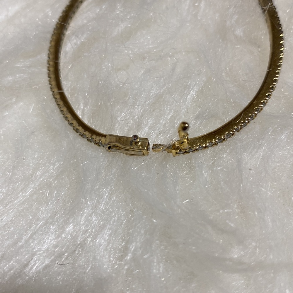 Cubic Zirconia Stackable Hinge Bangle Bracelets - image 7